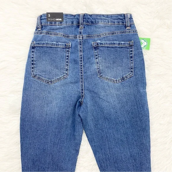 FAAHIONNOVA Blue Denim High Waist Skinny Jeans - Picture 2 of 4